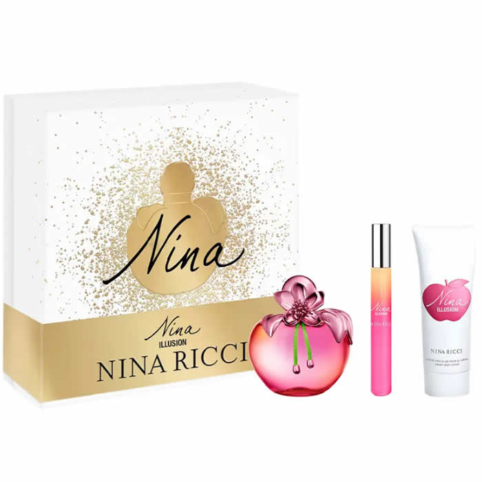 Nina Ricci Nina Illusion Eau De Parfum Spray 80 ml Set 3 Pieces