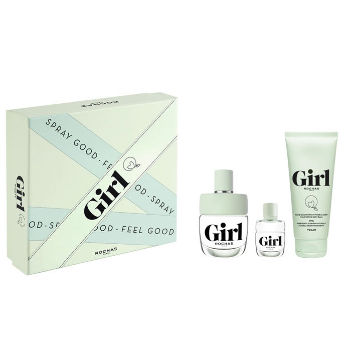 Rochas Girl Eau De Toilette Spray 100ml Set 3 Pieces