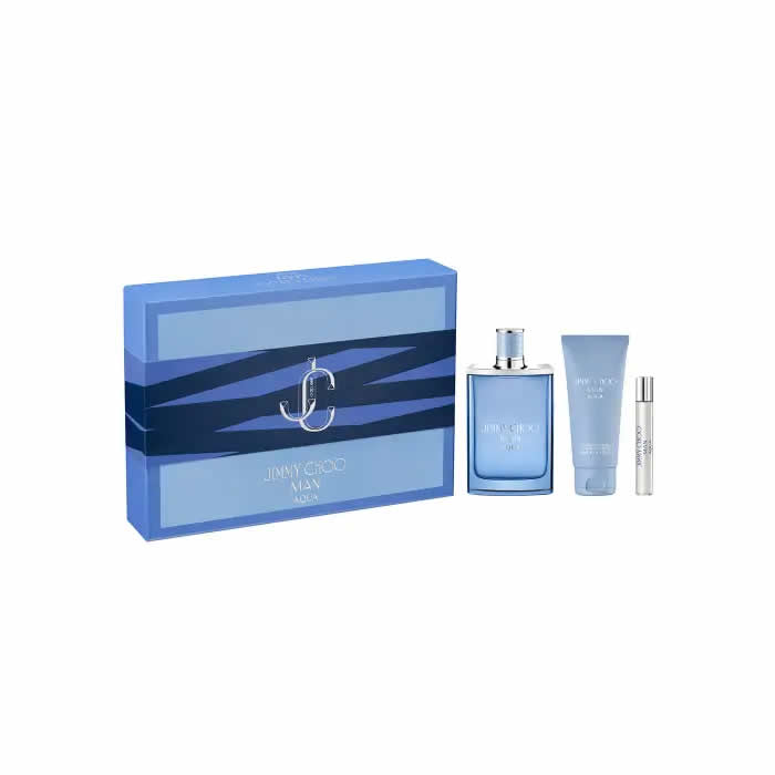 Jimmy Choo Men Aqua Eau De Toilette Spray 100ml Set 3 pieces