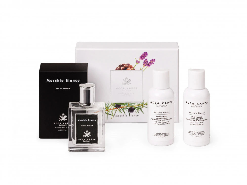 Acca Kappa White Moss set: Eau de Parfum 50 ml + shower gel 100 ml + body lotion 100 ml (250ml)