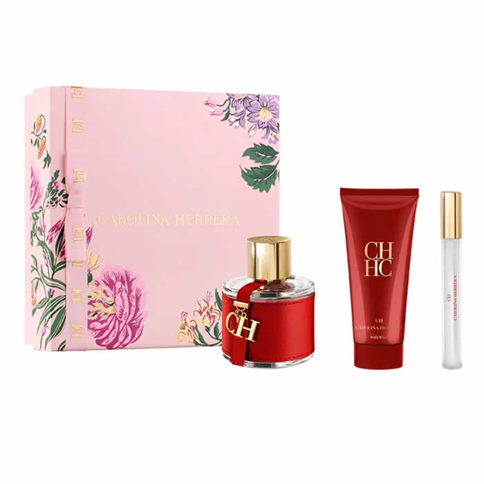 Carolina Herrera Ch Eau De Toilette Spray 100ml Set 3 pieces for women