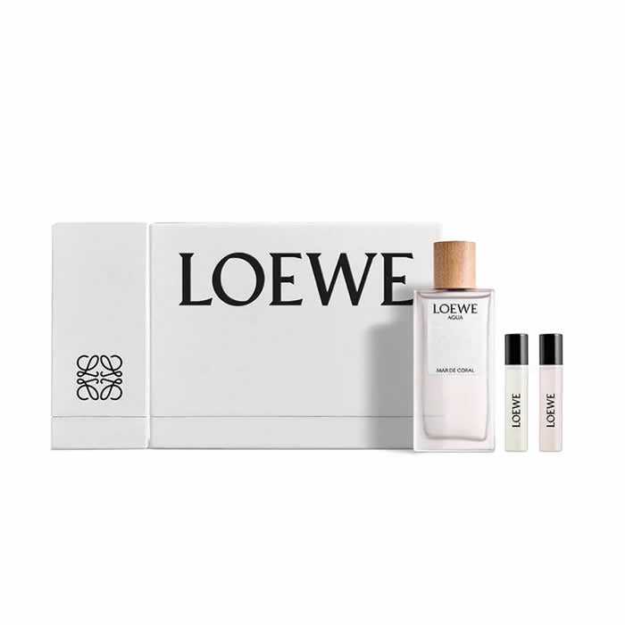 Loewe Acqua Mare Corallo Eau De Toilette Spray 100ml Set 3 pieces