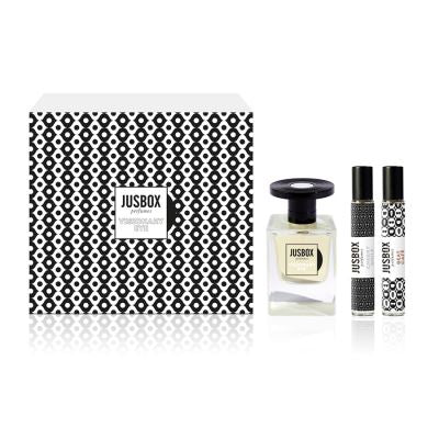 Jusbox perfumes Visionary Eye KIT EDP 78 ml + Cheeky Smile 7.8 ml + Beat Café 7.8 ml