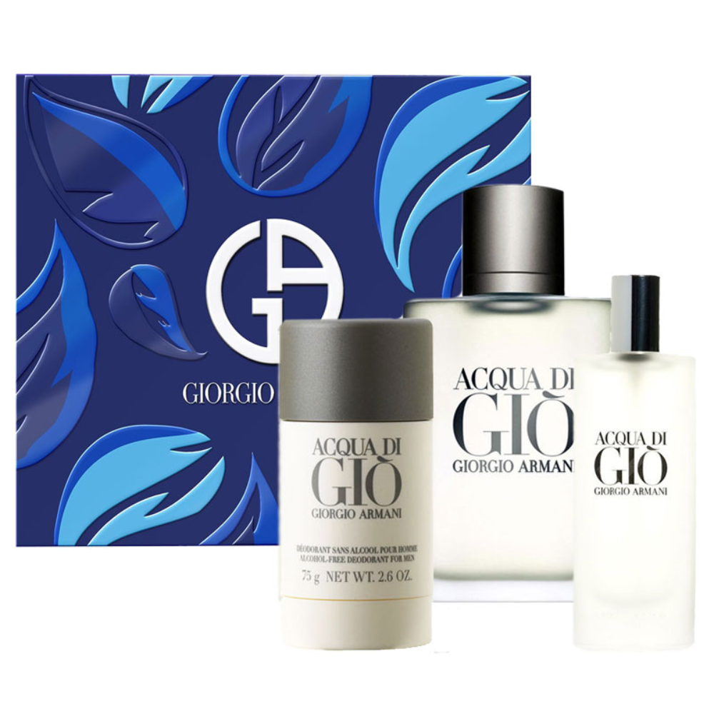 Armani Acqua di Gio Man Gift Set EDT 100 ml, Miniature EDT 15 ml and Deostick 75 ml - 100 ml