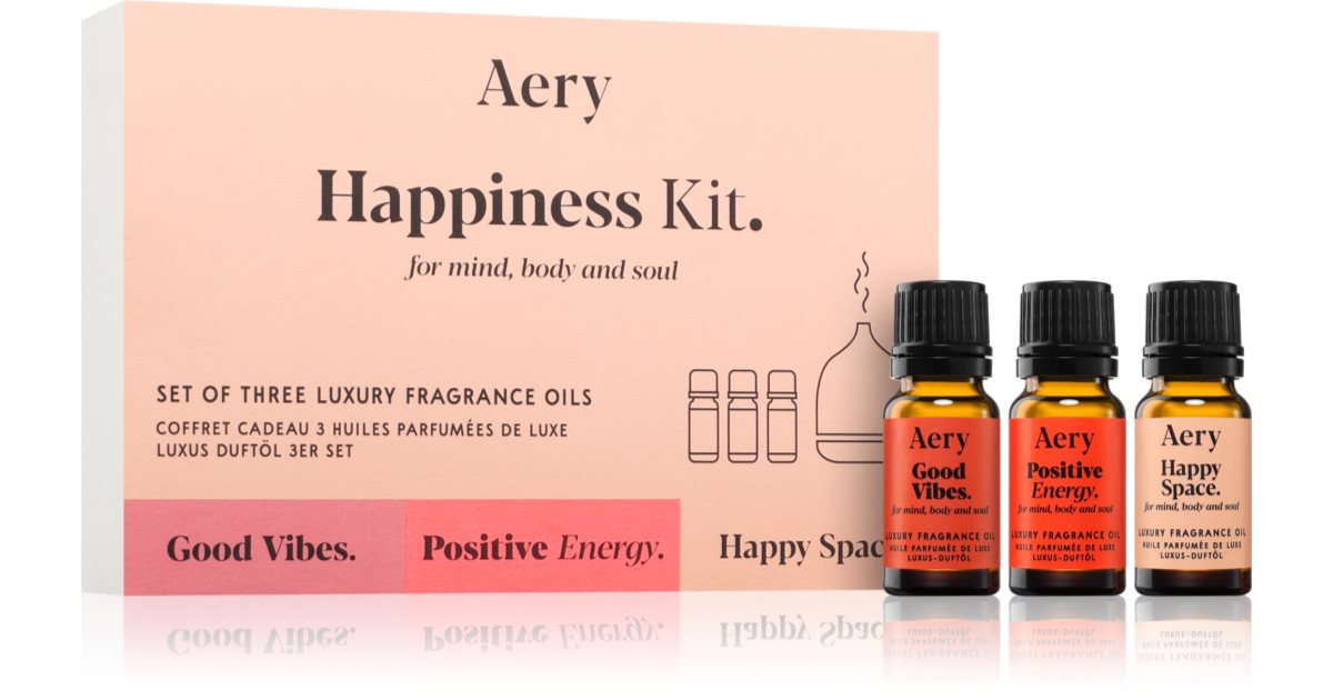 Aery Aromatherapy Happiness Kit Scented Oil Gift Box 3x10 ml