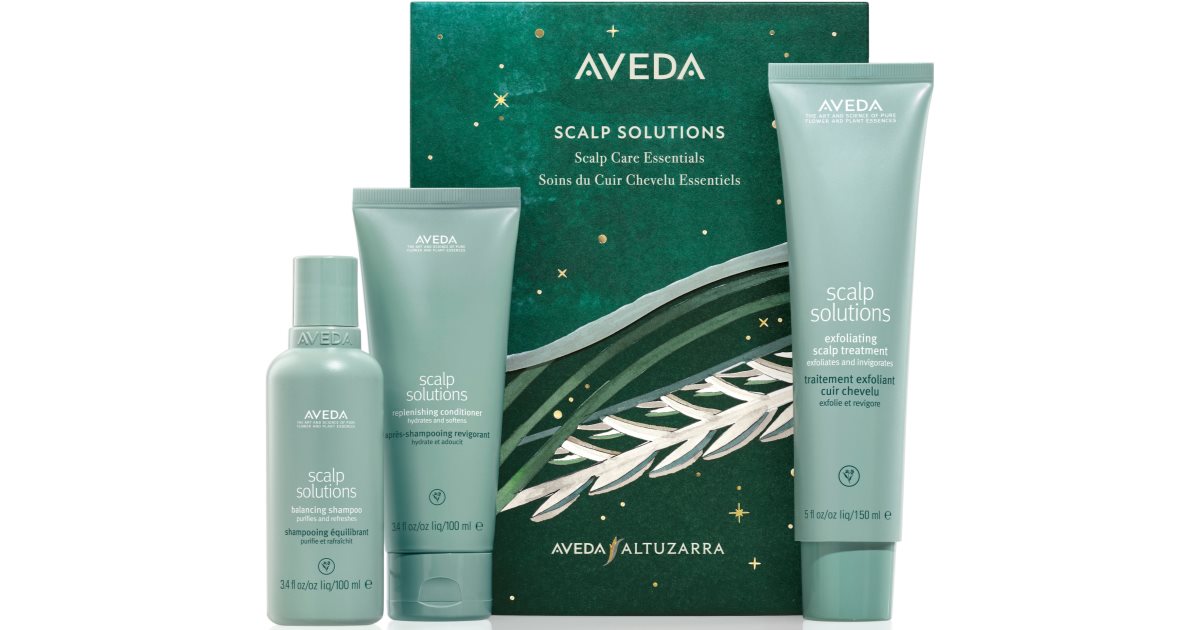 Aveda Holiday Scalp Solutions Exfoliating Essentials Gift Set for Density-Free Hair 3pcs