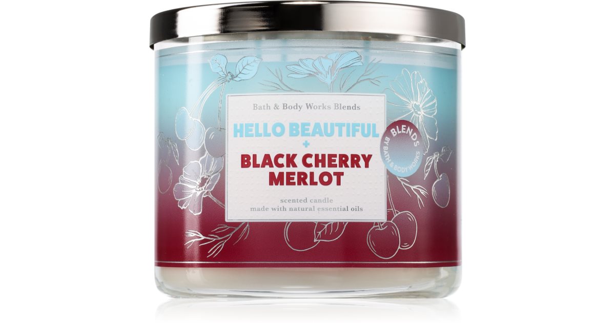 Bath &amp; Body Works Hello Beautiful + Black Cherry Merlot scented candle 411 g