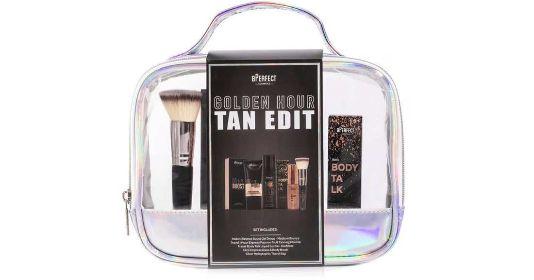 BPerfect Golden Hour Tan Edit Makeup Bag Gift Set + Body Talk