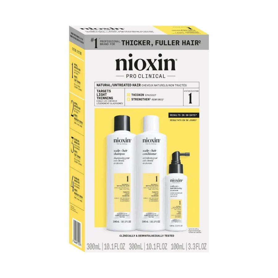 Nioxin System 1 – Kit - Treatment for Natural Hair with Mild Thinning 3 U