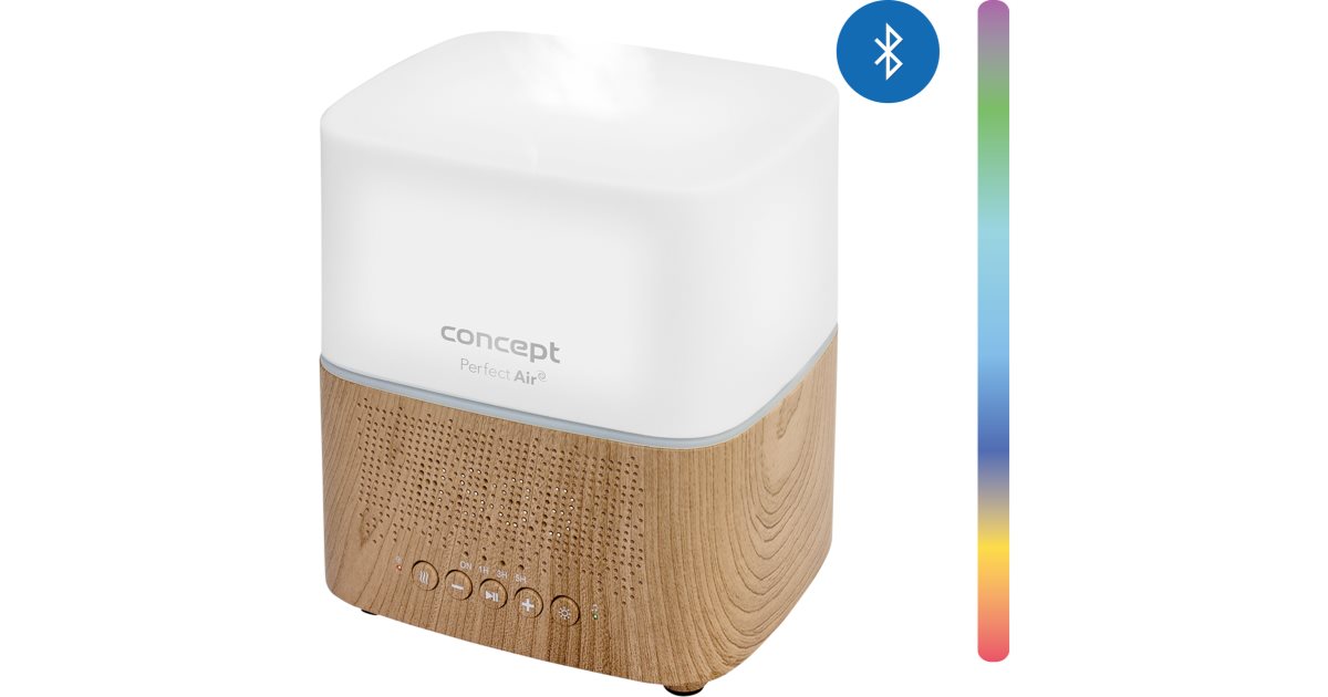 Concept DF2010 Perfect Air Light Wood Aroma Diffuser Player and Bluetooth Alarm Clock 1pc