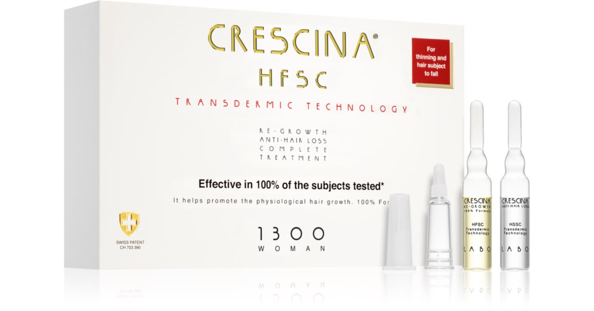 Crescina Transdermic 1300 Re-Growth and Anti-Hair Loss Treatment for growth against hair loss for women 40x3.5 ml