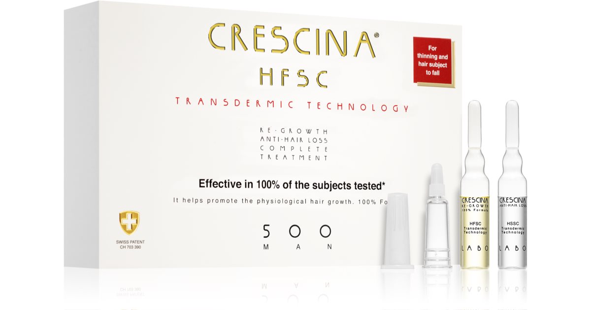 Crescina Transdermic 500 Re-Growth and Anti-Hair Loss Treatment for growth against hair loss for men 20x3.5 ml