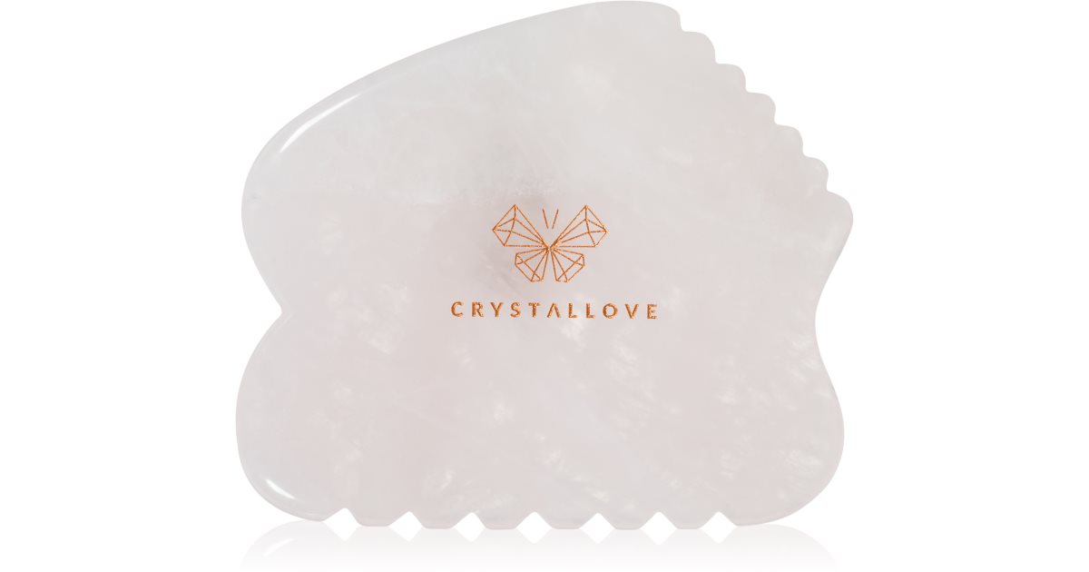 Crystallove Rose Quartz Contour Gua Sha Facial Massage Tools 1pc