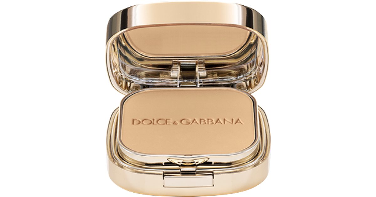 Dolce&amp;Gabbana The Foundation Perfect Matte Powder mattifying powder foundation with mirror and applicator color No. 110 Caramel 15 g