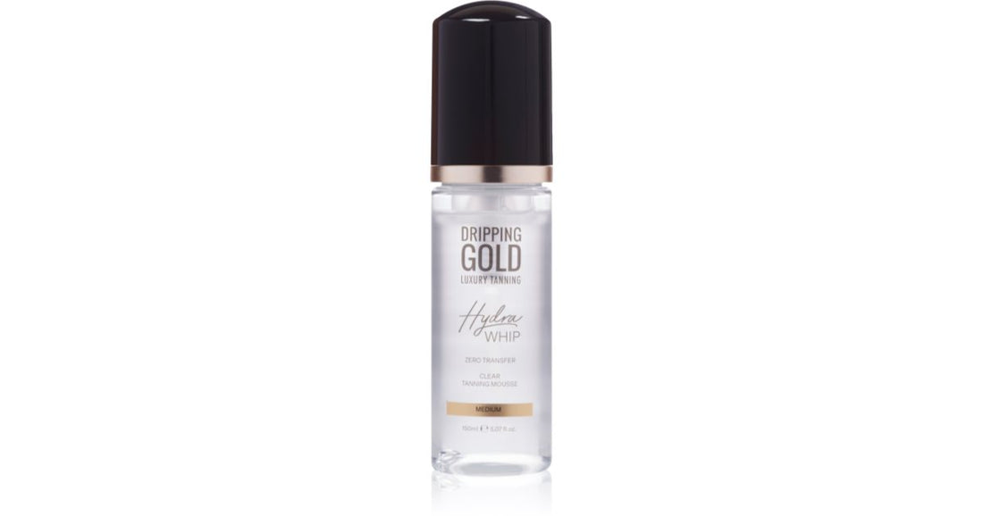 Dripping Gold Luxury Tanning Hydra Whip Transparent Self-Tanning Mousse for Body and Face Color Medium 150 ml