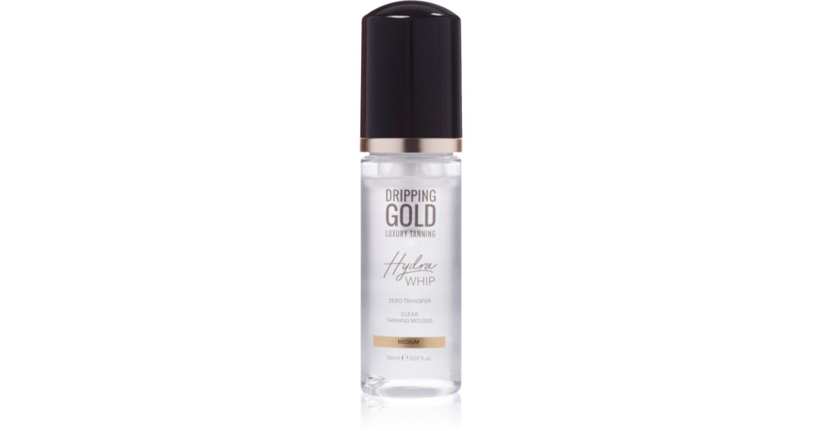 Dripping Gold Luxury Tanning Hydra Whip Transparent Self-Tanning Mousse for Body and Face Color Medium 150 ml