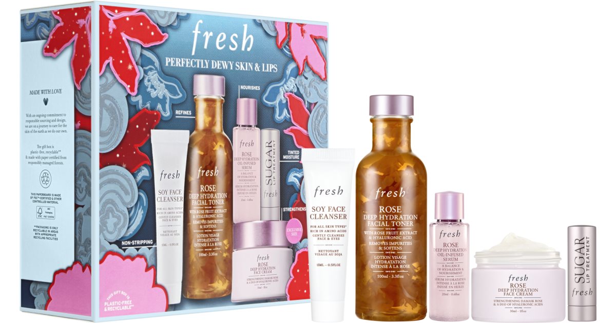 fresh Rose Perfect Dewy Skin &amp; Lips Gift Set Fresh Yes