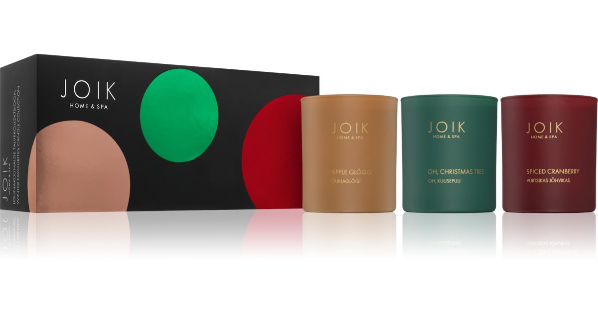 JOIK Home &amp; Spa Christmas Selection scented candle gift pack 3×150 g