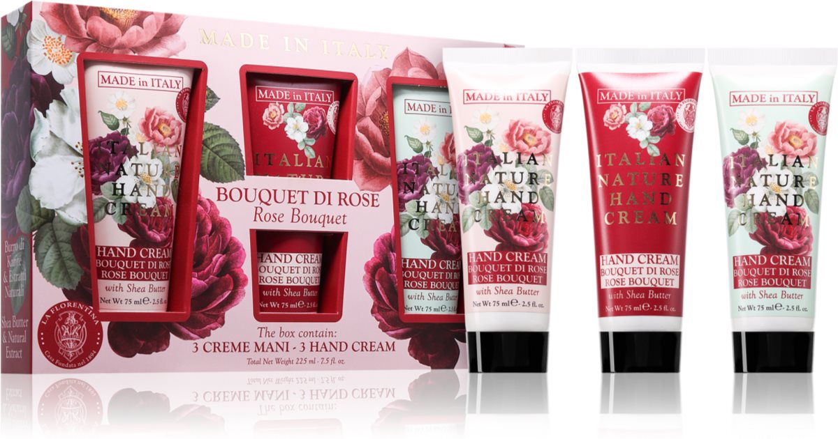 La Florentina Rose Bouquet Gift Set (for hands) 3x75 ml