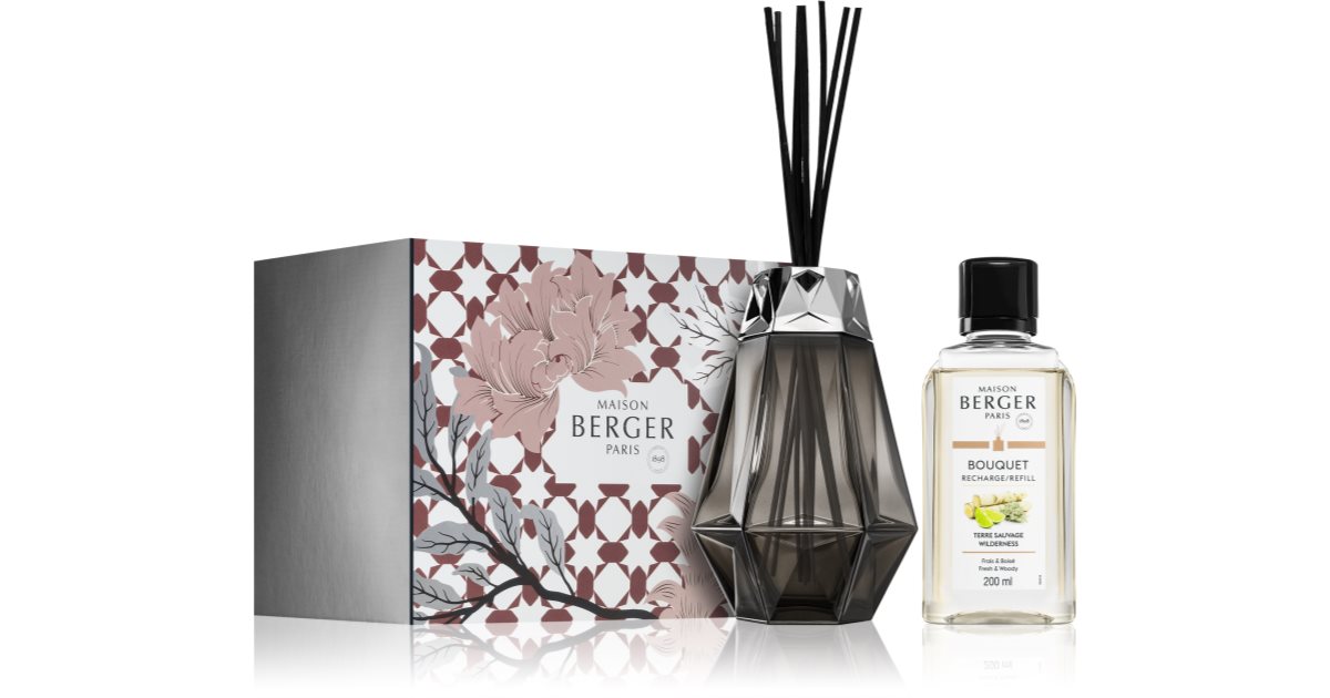 Maison Berger Paris Prisme Wilderness Gift Set (I.) Black Aroma Diffuser + Aroma Diffuser Refill 200ml