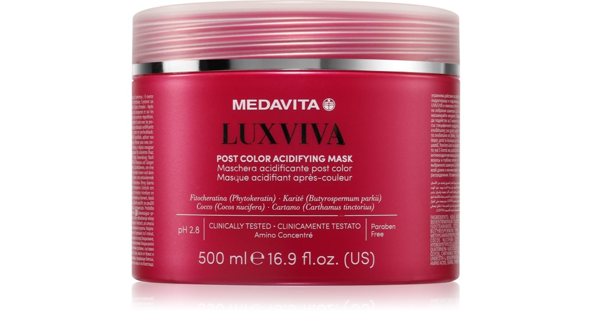 Medavita LUXVIVA Post Color Acidifying maschera Treatment for colored hair 500 ml