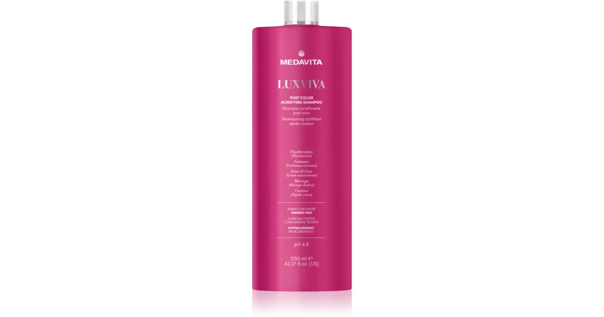 Medavita LUXVIVA Post Color Acidifying Moisturizing Shampoo for Color-Treated Hair 1250ml