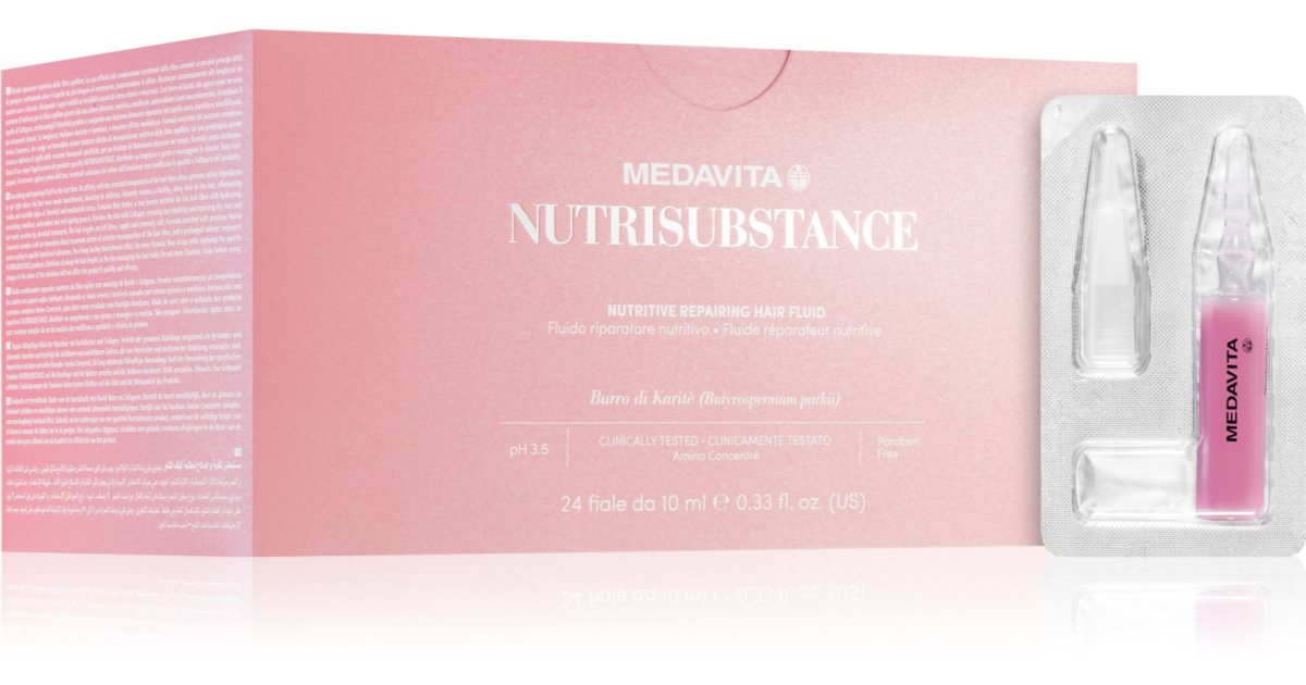 Medavita Nutrisubstance Nutritive Deep Nourishing Treatment Fluid for Hair Repair 24x10 ml