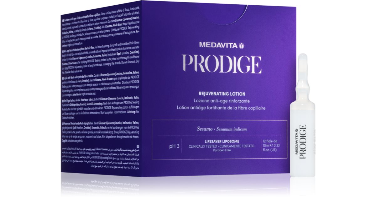 Medavita Prodige Rejuvenating Lotion Leave-in scalp treatment Rejuvenating effect 12x10 ml