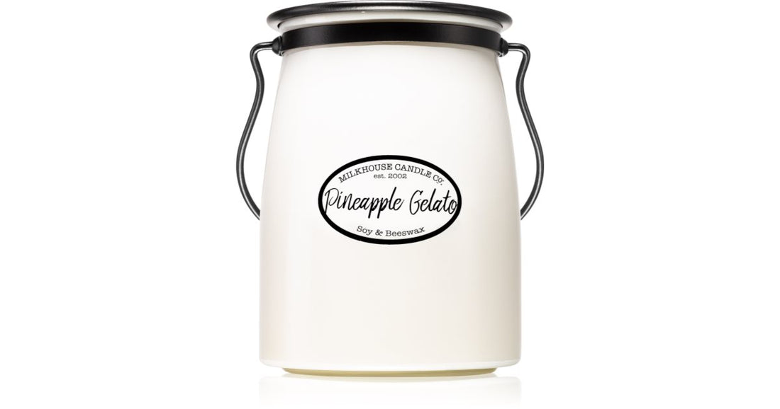 Milkhouse Candle Co. Creamery Pineapple Gelato Scented Candle Butter Jar 624g