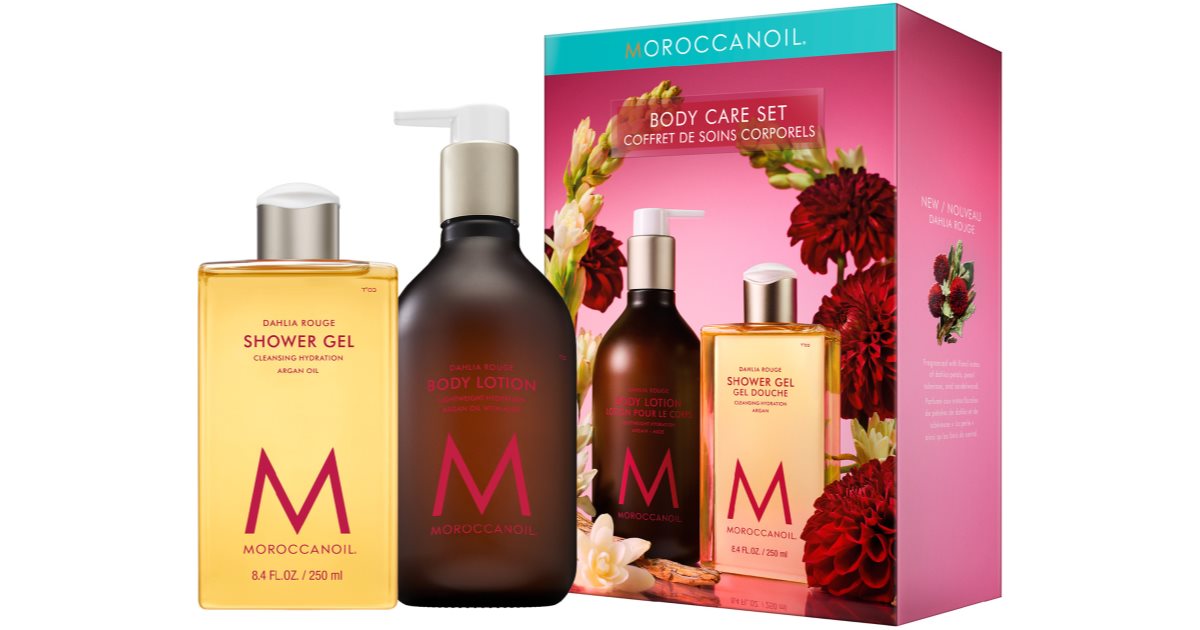 Moroccanoil Body Dahlia Rouge Gift Set (for the body) Nourishing Shower Gel 250 ml + Nourishing Body Cream 360 ml