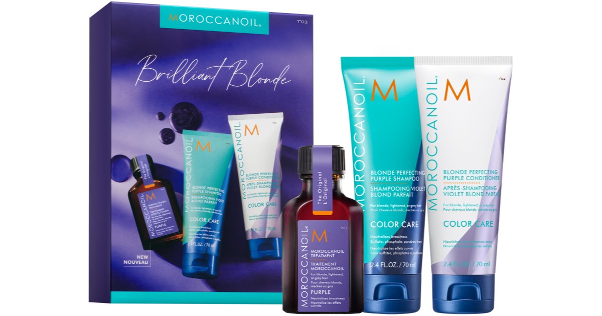 Moroccanoil Bright Blonde Set (for Blonde Hair) 3 pcs