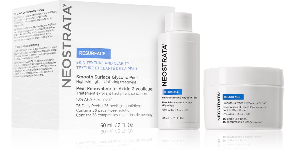 NeoStrata Resurface Smooth Surface Glycolic Peel 1-Step Scrub for Home Use with AHA Acids 60 ml