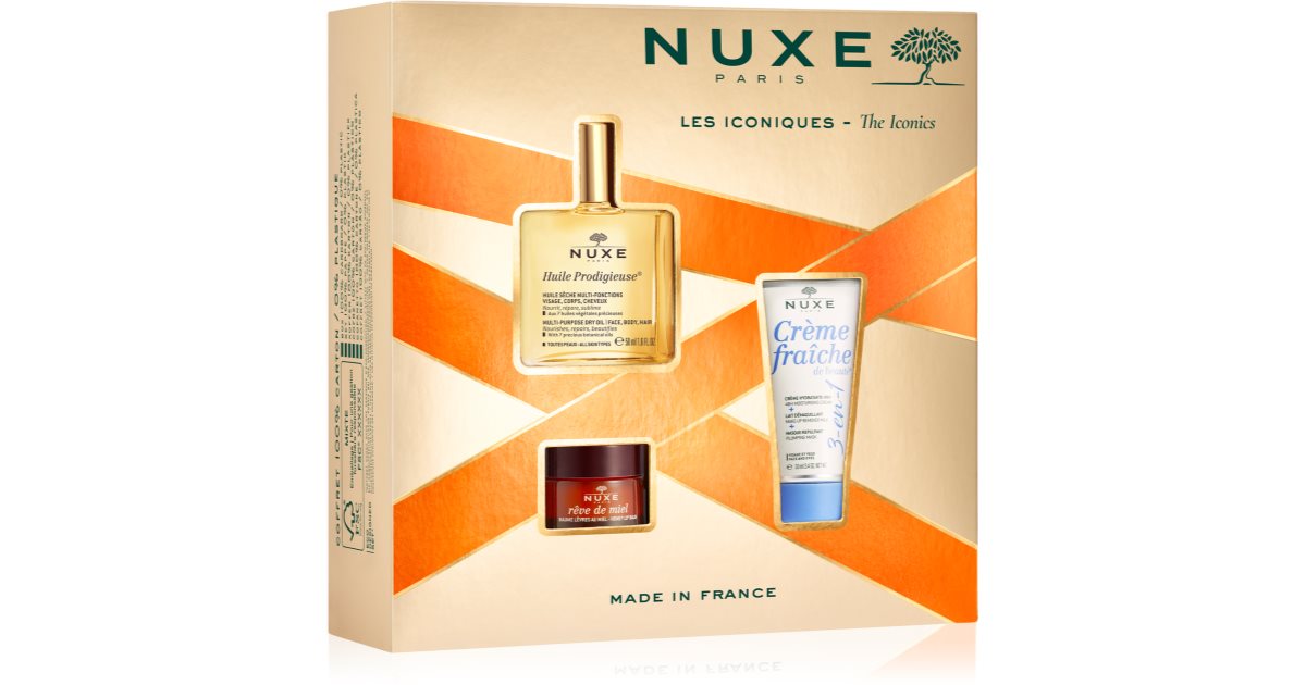 Nuxe Huile Prodigieuse The Iconics Gift Set (For Face and Body) 3 pcs