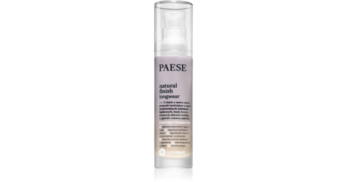 Paese Nanorevit long-lasting nourishing foundation color 1.5 Nude 30 ml