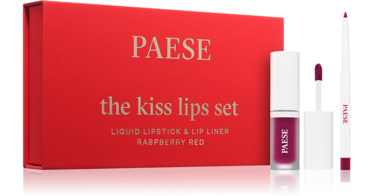 Paese The Kiss Lips Set Raspberry Red Gift Box 05