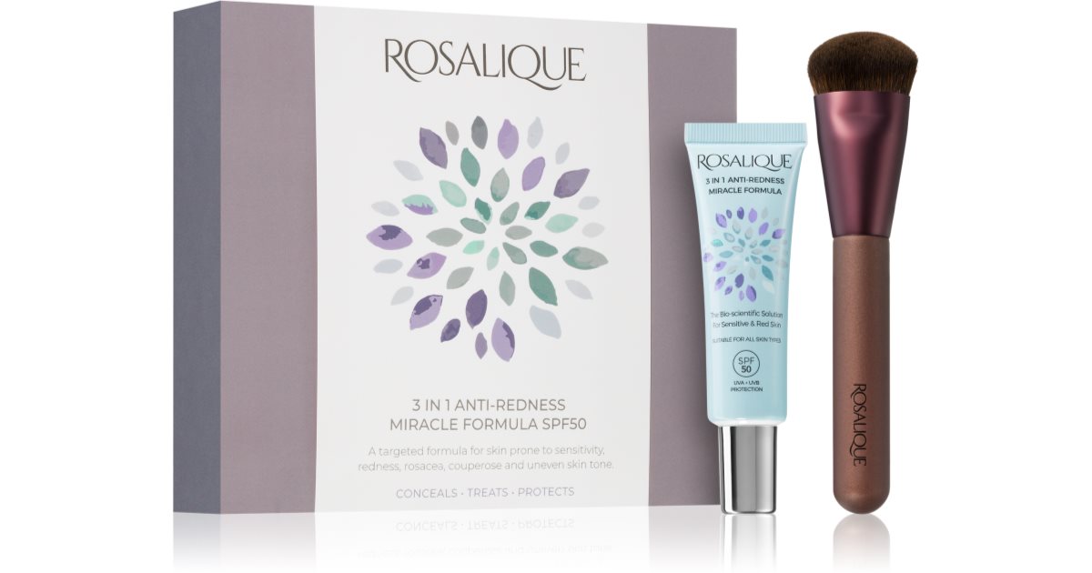 Rosalique Miracle Gift Set Powder Brush 1ml + Face Moisturizer SPF 50 30ml