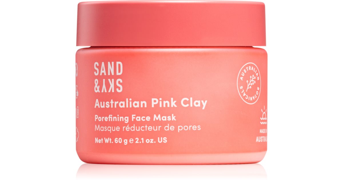 Sand &amp; Sky Australian Pink Clay maschera detoxifying for enlarged pores 60 g