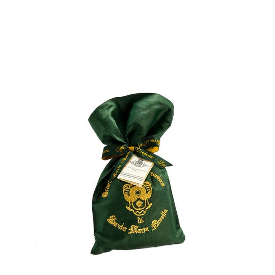 Santa Maria Novella Pourri Bag in Vase in Green Embroidered Silk