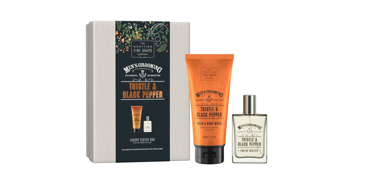 Scottish Fine Soaps Thistle &amp; Black Pepper Luxury Festive Duo