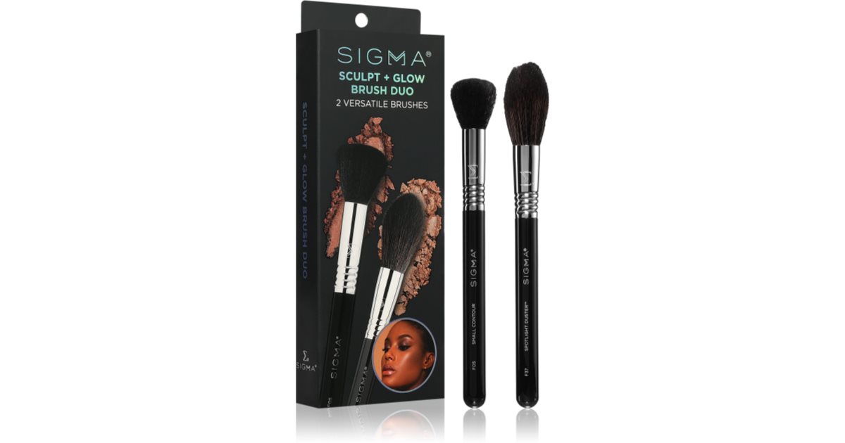 Sigma Beauty Brush Duo Beauty Sculpt + Glow brush set (for a perfect look) 2 pcs