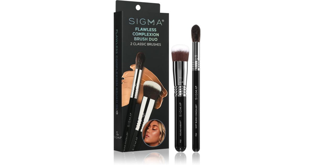 Sigma Beauty Brush Duo Flawless Complexion Brush Set (For a Perfect Look) 2 pcs