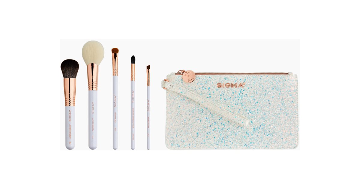 Sigma Beauty Brush Set Holiday Glam travel brush set with 5-piece makeup bag