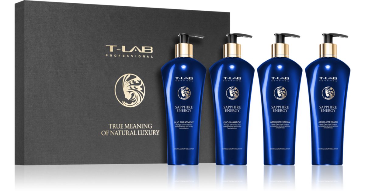 T-LAB Professional Sapphire Energy Gift Set (for Hair and Body) 4 pcs