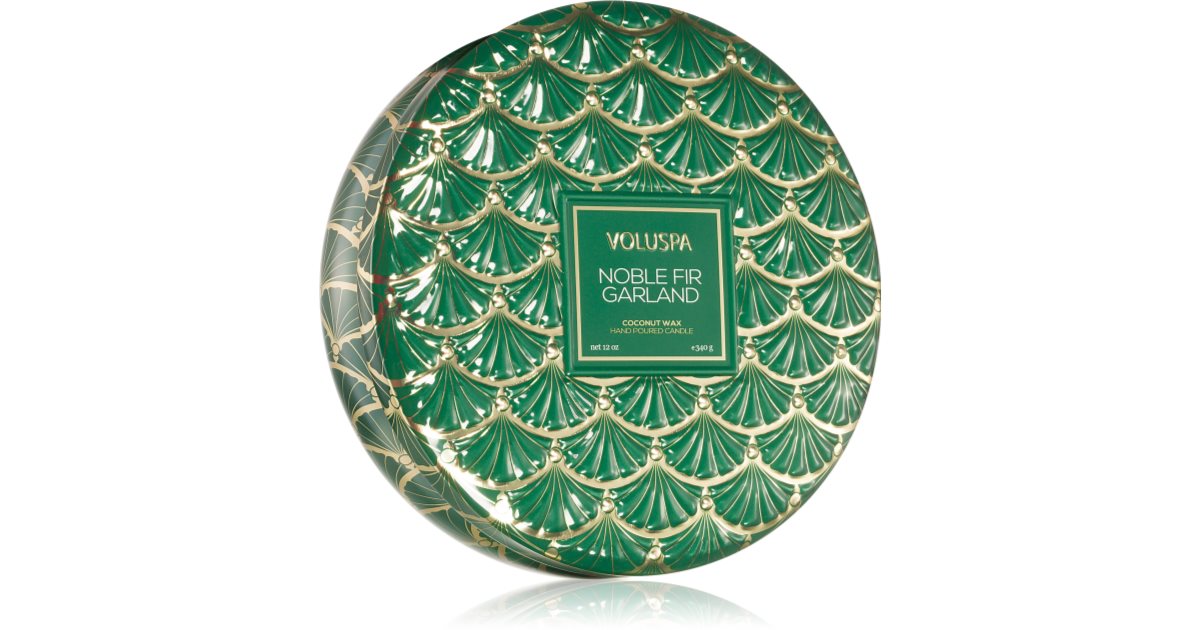 VOLUSPA Japonica Holiday Noble Fir Garland Scented Candle Tin 340g