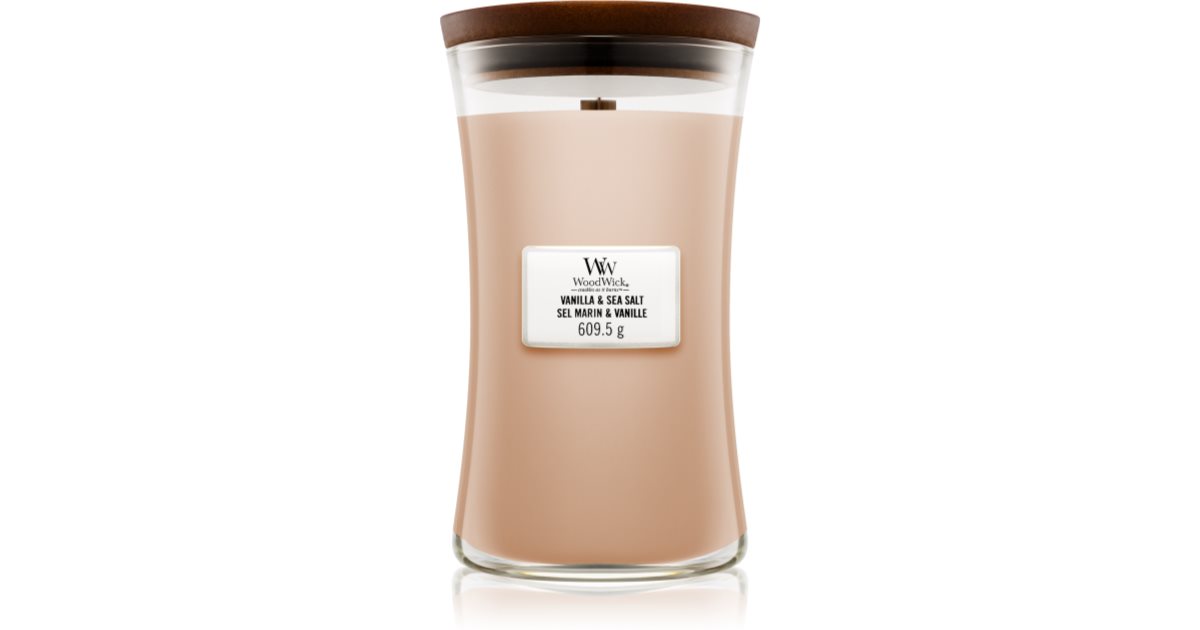 Woodwick Vanilla &amp; Sea Salt Scented Candle with Wooden Wick 609.5g