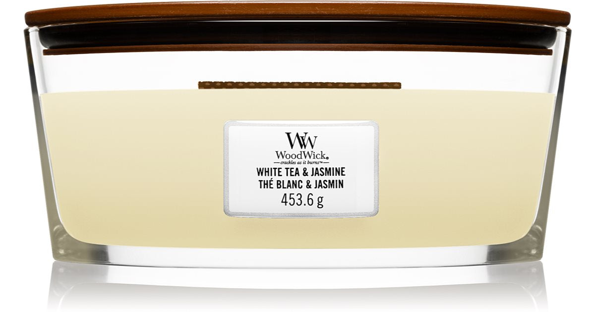 Woodwick White tea and jasmine 16 oz candle